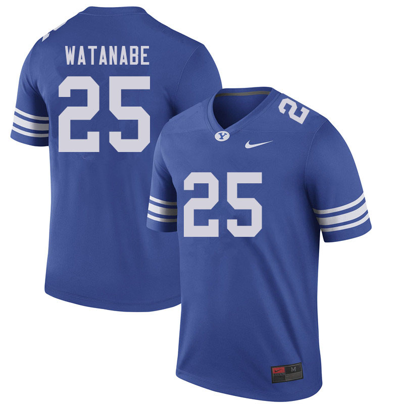 Men #25 Will Watanabe BYU Cougars College Football Jerseys Sale-Royal